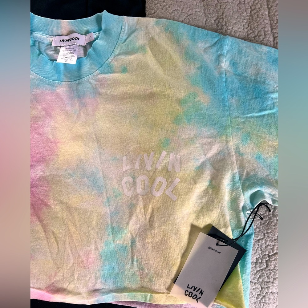 Livin Cool Tie Dye Cropped T-shirt